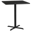 36'' Square Black Laminate Table Top with 30'' x 30'' Bar Height Table Base - Flash Furniture