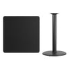 36'' Square Black Laminate Table Top with 24'' Round Bar Height Table Base - Flash Furniture
