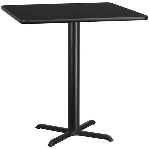 42'' Square Black Laminate Table Top with 33'' x 33'' Table Height Base - Flash Furniture
