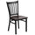 Black Vertical Back Metal Restaurant Chair - Walnut Wood Seat - Flash Furniture