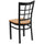 Black Window Back Metal Restaurant Chair - Natural Wood Seat - Flash Furniture