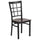 Black Window Back Metal Restaurant Chair - Walnut Wood Seat - Flash Furniture