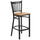 Black Vertical Back Metal Restaurant Barstool - Natural Wood Seat - Flash Furniture
