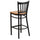 Black Vertical Back Metal Restaurant Barstool - Natural Wood Seat - Flash Furniture