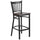 Black Vertical Back Metal Restaurant Barstool - Walnut Wood Seat - Flash Furniture