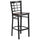 Black Window Back Metal Restaurant Barstool - Walnut Wood Seat - Flash Furniture