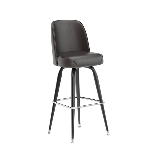 James Commercial Grade Metal Barstool with Dark Brown Swivel Bucket Seat - Flash Furniture