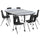 Mobile 76'' Wave Activity Table Set with 18'' Student Stack Chairs, Grey/Black - Flash Furniture