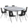 76'' Oval Wave Activity Table Set with 18'' Student Stack Chairs, Grey/Black - Flash Furniture