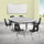 76'' Oval Wave Activity Table Set with 18'' Student Stack Chairs, Grey/Black - Flash Furniture