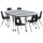Mobile 86'' Wave Activity Table Set with 18'' Student Stack Chairs, Grey/Black - Flash Furniture