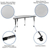 Mobile 86'' Wave Activity Table Set with 18'' Student Stack Chairs, Grey/Black - Flash Furniture