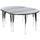 2 Piece 76'' Wave Grey Thermal Activity Table Set - Standard Height Legs - Flash Furniture