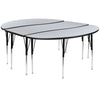 2 Piece 86'' Wave Grey Thermal Activity Table Set - Standard Height Legs - Flash Furniture