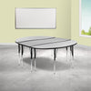 2 Piece 86'' Wave Grey Thermal Activity Table Set - Standard Height Legs - Flash Furniture