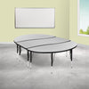 2 Piece 86'' Wave Grey Thermal Activity Table Set - Height Adjustable Short Legs - Flash Furniture