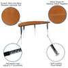 2 Piece 86'' Wave Oak Thermal Activity Table Set - Standard Height Legs - Flash Furniture