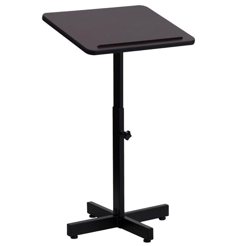 Adjustable Height Metal Lectern in Mahogany - Flash Furniture