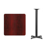 30'' Square Mahogany Laminate Table Top with 22'' x 22'' Bar Height Table Base - Flash Furniture
