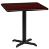 30'' Square Mahogany Laminate Table Top with 22'' x 22'' Table Height Base - Flash Furniture