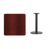 30'' Square Mahogany Laminate Table Top with 18'' Round Table Height Base - Flash Furniture