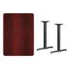 30'' x 42'' Rectangular Mahogany Table Top with 5'' x 22'' Table Height Bases - Flash Furniture