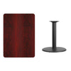 30'' x 42'' Rectangular Mahogany Table Top with 24'' Round Table Height Base - Flash Furniture