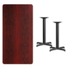 30'' x 60'' Rectangular Mahogany Table Top with 22'' x 22'' Table Height Bases - Flash Furniture