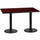 30'' x 60'' Rectangular Mahogany Table Top with 18'' Round Table Height Bases - Flash Furniture