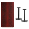 30'' x 60'' Rectangular Mahogany Table Top with 18'' Round Table Height Bases - Flash Furniture