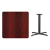 36'' Square Mahogany Laminate Table Top with 30'' x 30'' Table Height Base - Flash Furniture