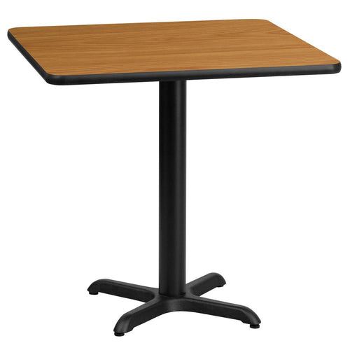 24'' Square Natural Laminate Table Top with 22'' x 22'' Table Height Base - Flash Furniture