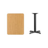 24'' x 30'' Rectangular Natural Table Top with 22'' x 22'' Table Height Base - Flash Furniture