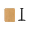 24'' x 30'' Rectangular Natural Table Top with 18'' Round Table Height Base - Flash Furniture