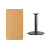 24'' x 42'' Rectangular Natural Table Top with 24'' Round Table Height Base - Flash Furniture