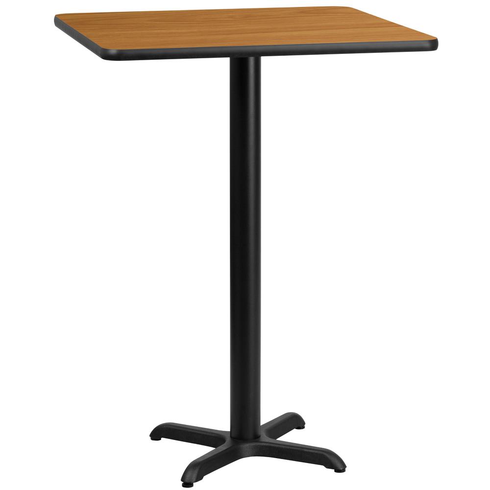 30'' Square Natural Laminate Table Top with 22'' x 22'' Bar Height Table Base - Flash Furniture