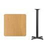 30'' Square Natural Laminate Table Top with 22'' x 22'' Bar Height Table Base - Flash Furniture
