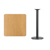 30'' Square Natural Laminate Table Top with 18'' Round Bar Height Table Base - Flash Furniture