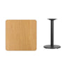 30'' Square Natural Laminate Table Top with 18'' Round Table Height Base - Flash Furniture