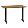 30'' x 42'' Rectangular Natural Table Top with 5'' x 22'' Table Height Bases - Flash Furniture