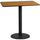 30'' x 48'' Rectangular Natural Table Top with 24'' Round Bar Height Table Base - Flash Furniture