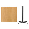 36'' Square Natural Laminate Table Top with 30'' x 30'' Bar Height Table Base - Flash Furniture