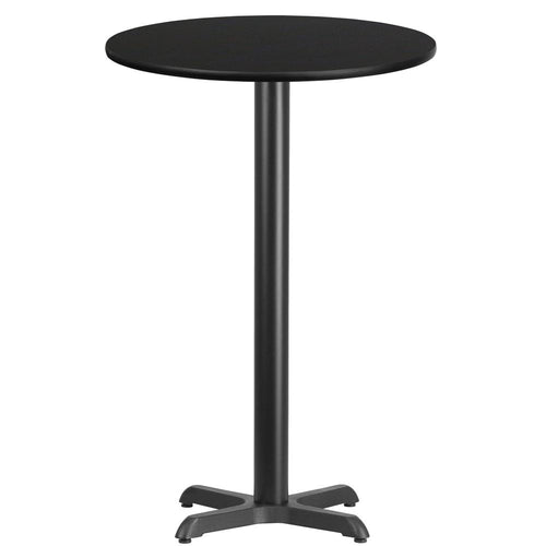 24'' Round Black Laminate Table Top with 22'' x 22'' Bar Height Table Base - Flash Furniture