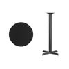 24'' Round Black Laminate Table Top with 22'' x 22'' Bar Height Table Base - Flash Furniture