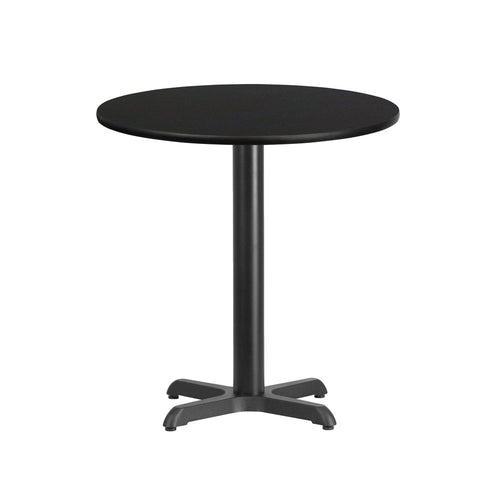 24'' Round Black Laminate Table Top with 22'' x 22'' Table Height Base - Flash Furniture