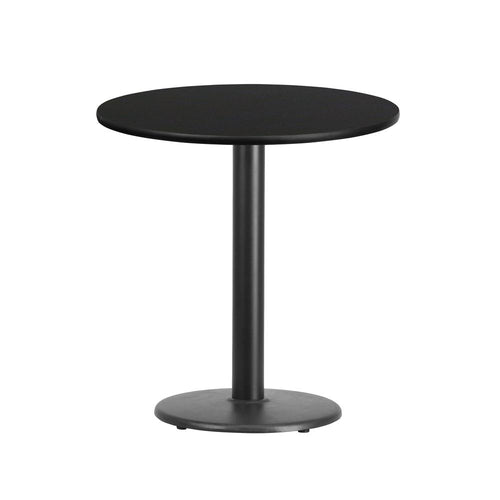 24'' Round Black Laminate Table Top with 18'' Round Table Height Base - Flash Furniture