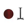 24'' Round Mahogany Laminate Table Top with 22'' x 22'' Table Height Base - Flash Furniture