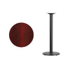 24'' Round Mahogany Laminate Table Top with 18'' Round Bar Height Table Base - Flash Furniture