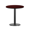 24'' Round Mahogany Laminate Table Top with 18'' Round Table Height Base - Flash Furniture