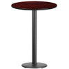 30'' Round Mahogany Laminate Table Top with 18'' Round Bar Height Table Base - Flash Furniture
